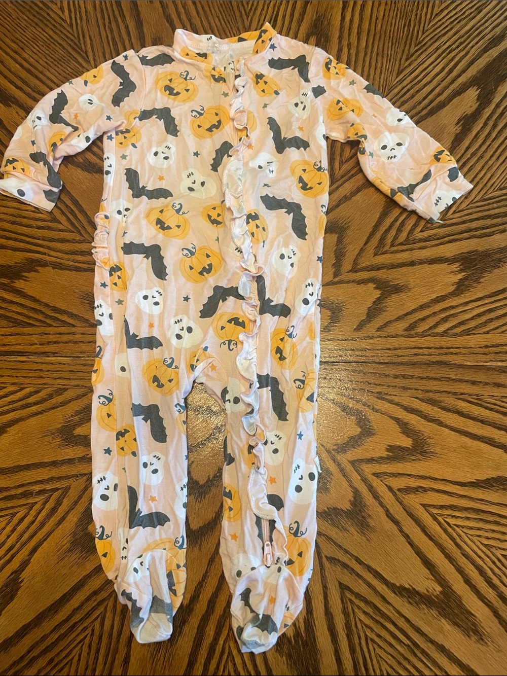 Milkberry Infant Halloween Pumpkin & Ghost Pink One-Piece Sleeper Size 6-9 Month
